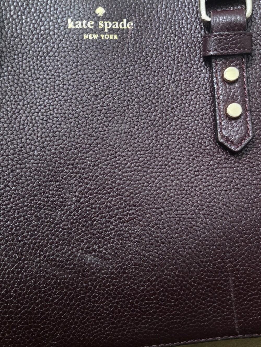 kate spade New York Pebbled Leather Satchel - Deep Burgundy - Picture 14 of 14